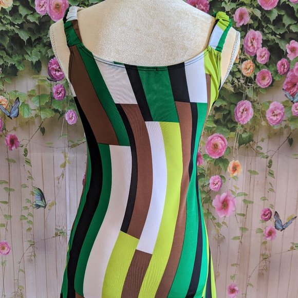 Sleeveless Geometric Striped Top Size M - Picture 2 of 7